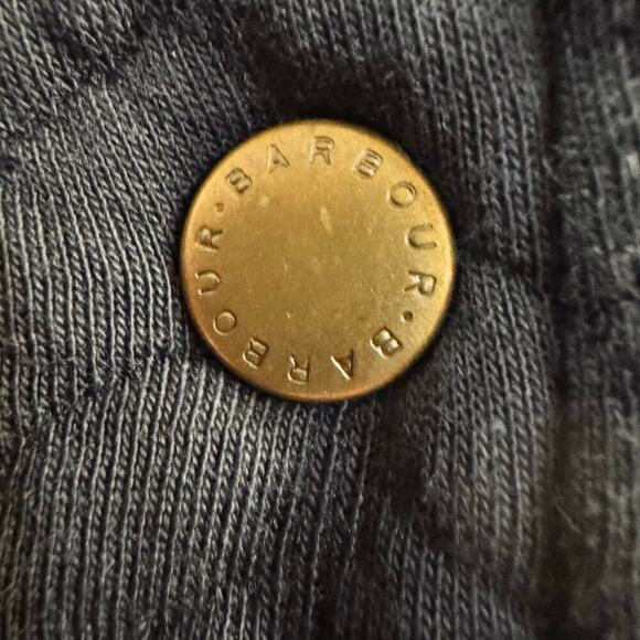 BARBOUR Oversized Chesil Overlay Quilted Jacket Snap Button Navy Blue Size 4 - Picture 9 of 12